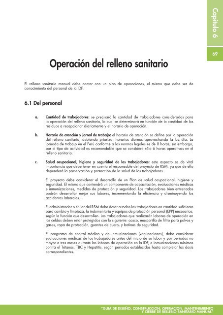 Guia de relleno sanitario manual - RedPeIA - Ministerio del Ambiente