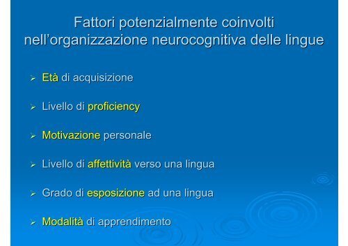 Fattori neuro-cognitivi alla base dello sviluppo della ... - Sbilf.Eu