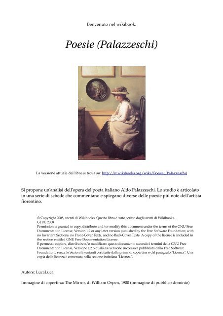 Poesie Palazzeschi Da It Wikibooks Org Upload Wikimedia