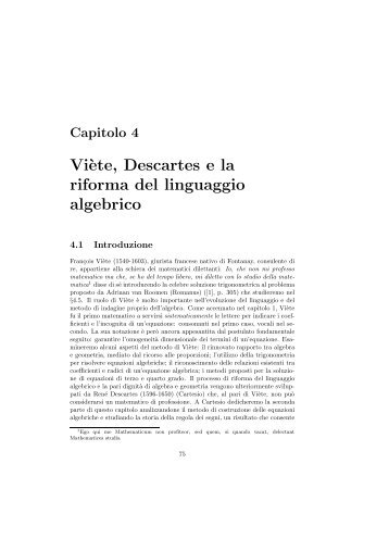 Capitolo IV - Dipartimento di Matematica