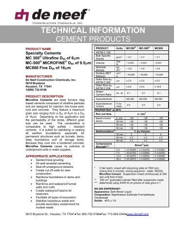 View - Deneef Construction Chemicals