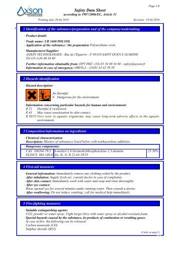 Safety data sheet - Axson