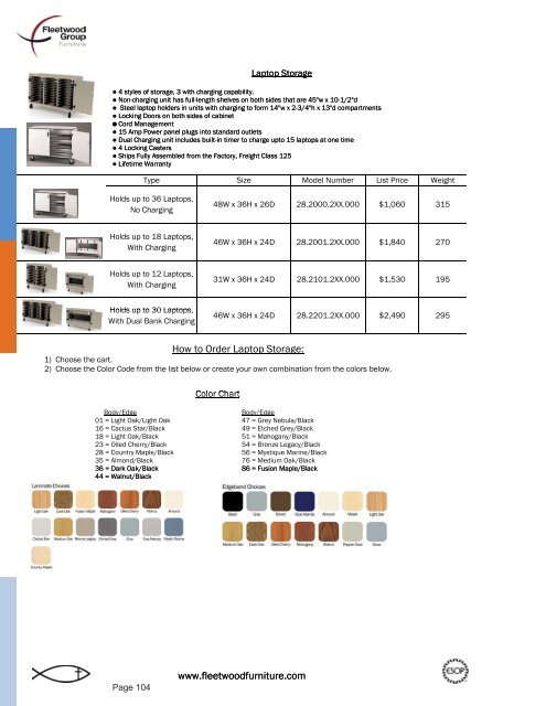 Price List - Fleetwood Furniture