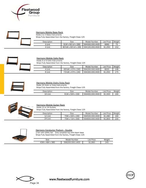 Price List - Fleetwood Furniture