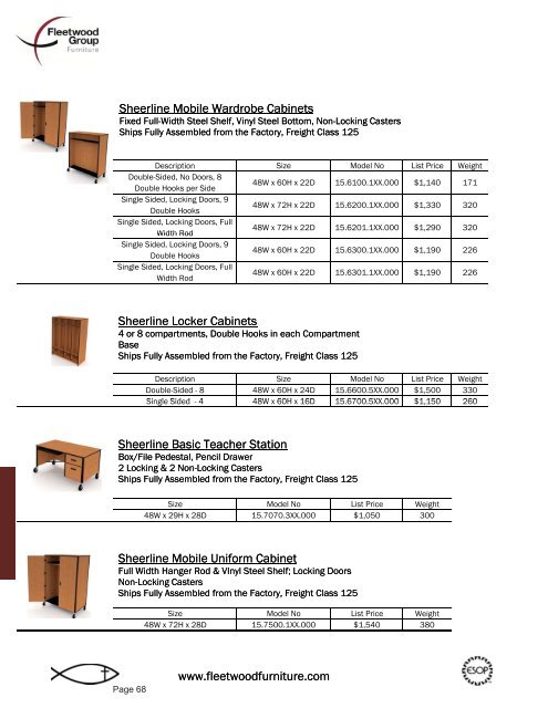 Price List - Fleetwood Furniture