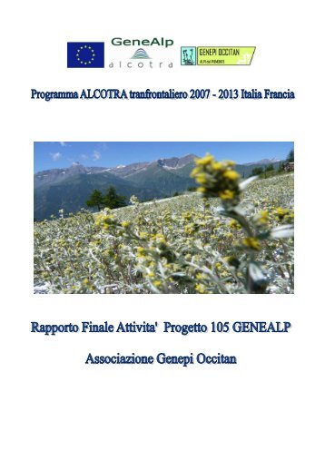 GENEALP rapporto finale di attività - Associazione per la tutela e la ...
