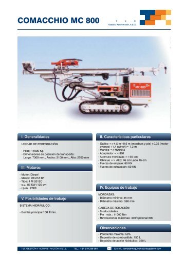 COMACCHIO MC 800 - MAQUINARIA de SEGUNDA MANO para ...