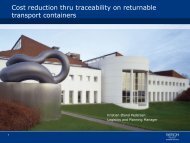 Cost reduction thru traceability on returnable transport containers