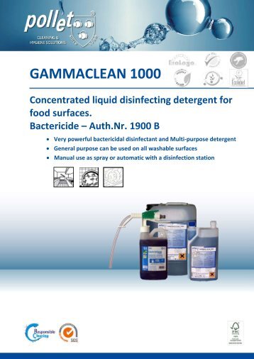 GAMMACLEAN 1000 Concentrated liquid disinfecting ... - Pollet