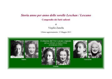 Storia delle sorelle Leschan / Lescano - Ricordando il Trio Lescano