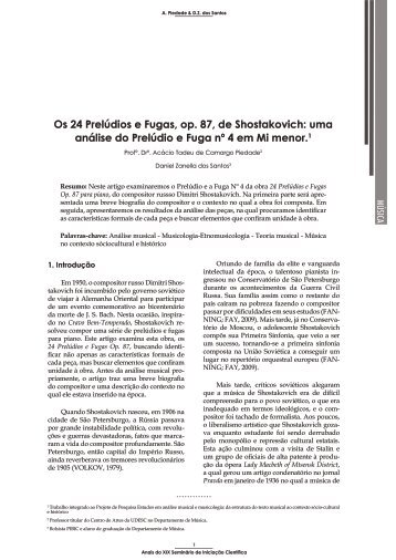 Os 24 Prelúdios e Fugas, op. 87, de Shostakovich: uma análise do ...