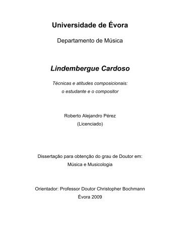 Universidade de Évora Lindembergue Cardoso