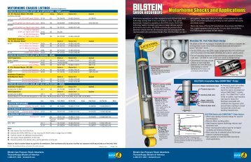 MOTORHOME CHASSIS LISTINGS (Standard Suspension)