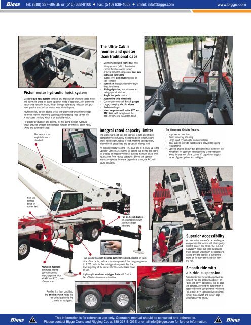 Bigge Crane Load Charts