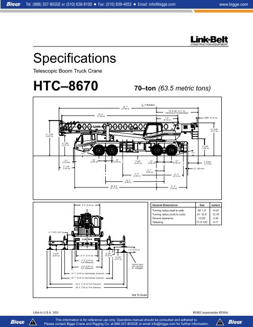 Link Belt Htc 8670 Load Chart