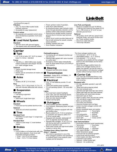 Link Belt Htc 8670 Load Chart