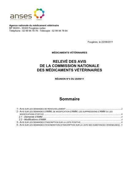 Releve Avis 11 09 Agence Nationale Du Medicament Releve Avis 11 09 Agence Nationale Du Medicament