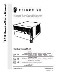 Standard Chassis Service & Parts Manual - Friedrich Air Conditioning