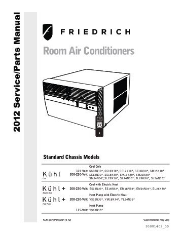 Standard Chassis Service & Parts Manual - Friedrich Air Conditioning