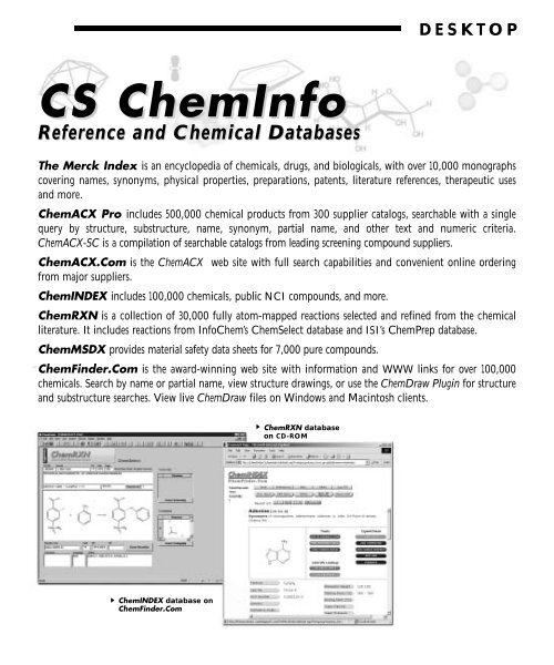 Using ChemFinder - CambridgeSoft