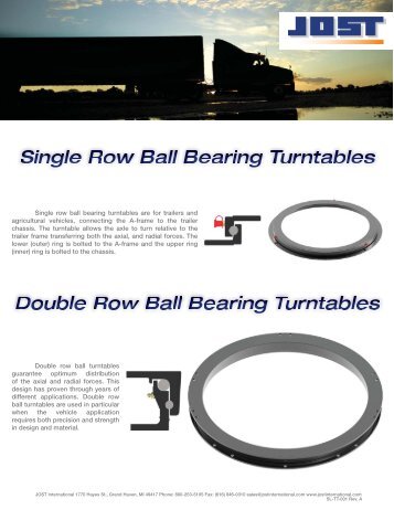 Single row ball bearing turntables are for trailers and agricultural ...