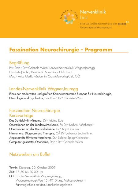 Faszination Neurochirurgie – Programm