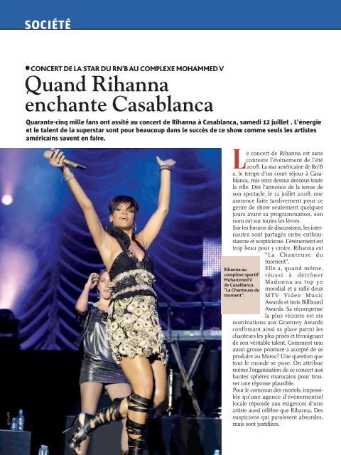 Quand Rihanna enchante Casablanca - Maroc Hebdo International