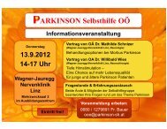 Veranstaltungsplakat - Parkinson Selbsthilfe Österreich