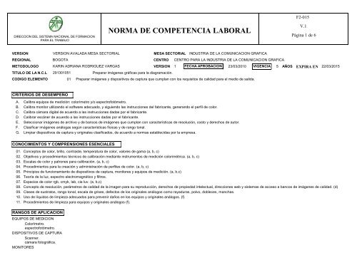 NORMA DE COMPETENCIA LABORAL - Sena