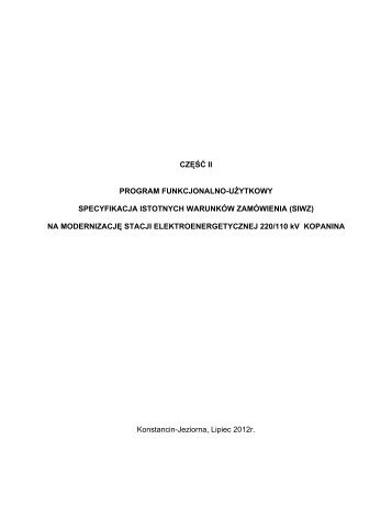 siwz - Polskie Sieci Elektroenergetyczne SA