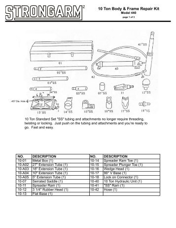 10 Ton Body & Frame Repair Kit - Strongarm