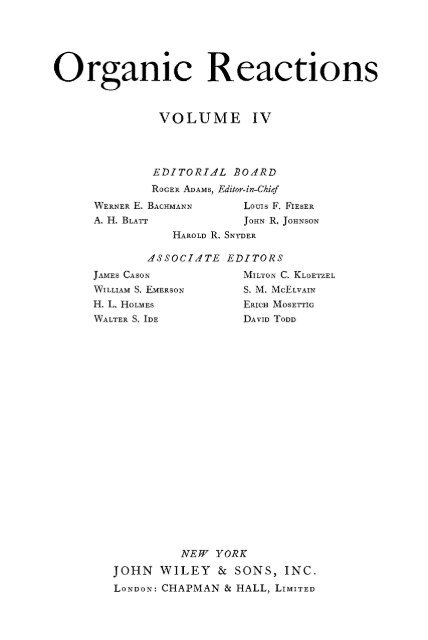 Organic Reactions Volume 4 - Sciencemadness Dot Org