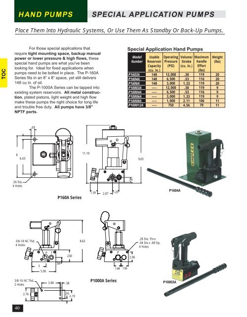 HYDRAULIC AND MECHANICAL PRODUCTS SINCE 1899