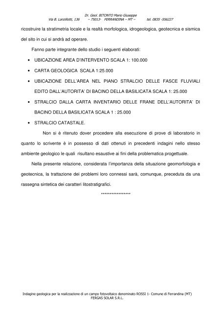 A.2 Relazione geologica - Valutazioneambientale.Regione ...