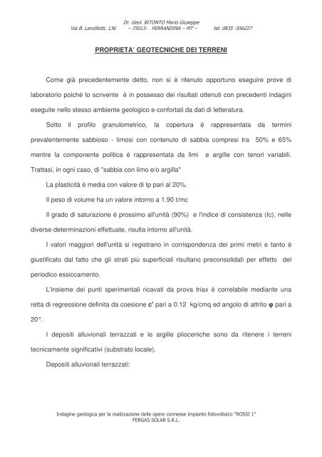 A.2 Relazione geologica - Valutazioneambientale.Regione ...