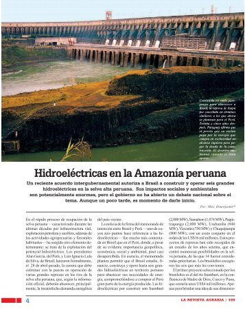 Hidroeléctricas en la Amazonía peruana