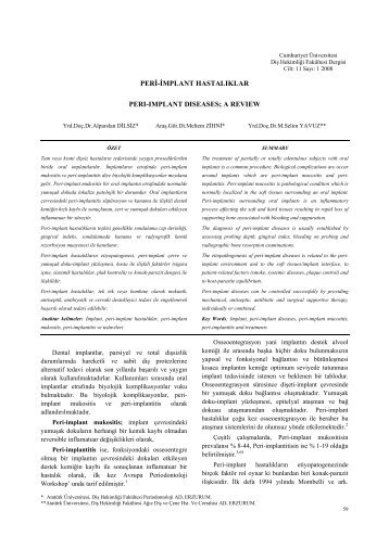 peri-implant hastalıklar perı-ımplant dıseases