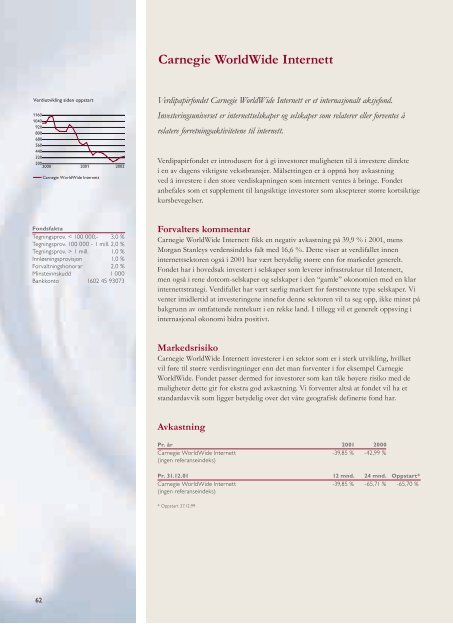 Årsrapport 2001 - Carnegie Kapitalforvaltning