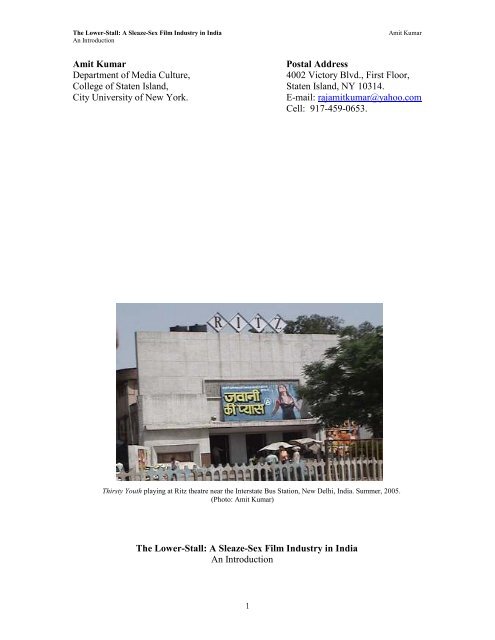 495px x 640px - Amit Kumar Postal Address Department of Media ... - 69 Productions