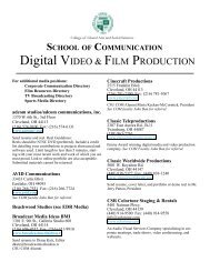 Digital VIDEO & FILM PRODUCTION - Cleveland State University