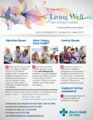 Living Well with a Chronic Condition - Alberta Health Services