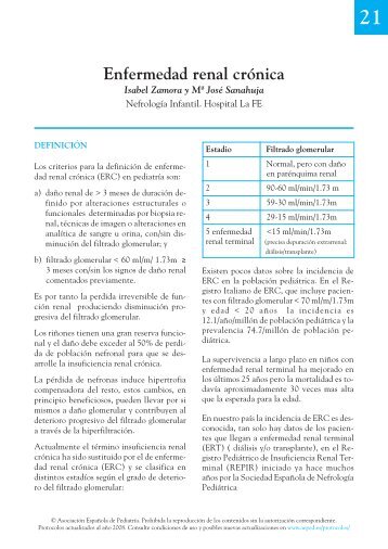 21. Enfermedad renal crónica - Asociación Española de Pediatría