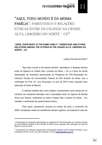 “AQUI, TODO MUNDO É DA MESMA FAMÍLIA ... - cchla