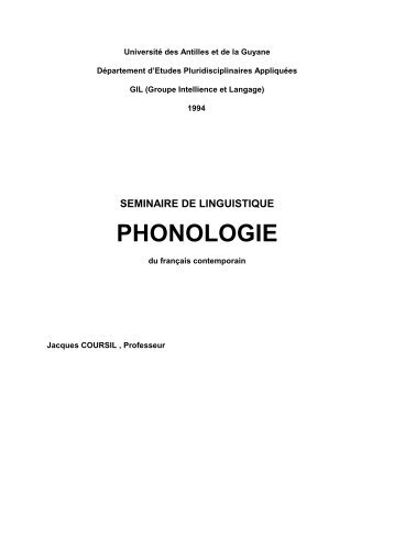 Séminaire de phonologie - Coursil.com