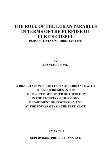 the role of the lukan parables in terms of the purpose of luke's gospel