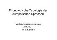 Phonologische Typologie der europäischen ... - Indogermanistik