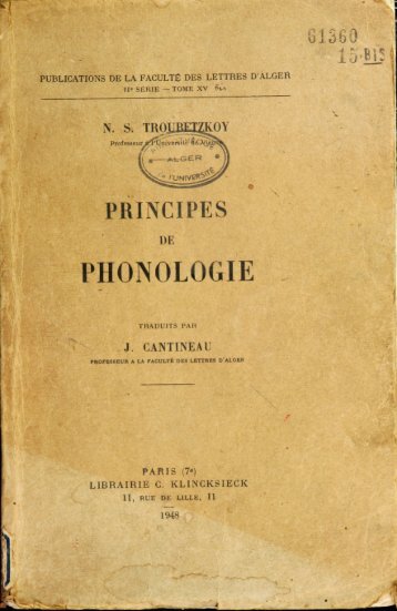 PHONOLOGIE - Université d'Alger