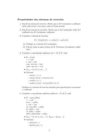 Propriedades dos sistemas de reescrita