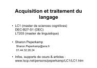 slides - Laboratoire de Sciences Cognitives et Psycholinguistique