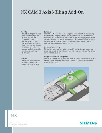NX CAM 3-Axis Milling Add-On Fact Sheet - Siemens PLM Software